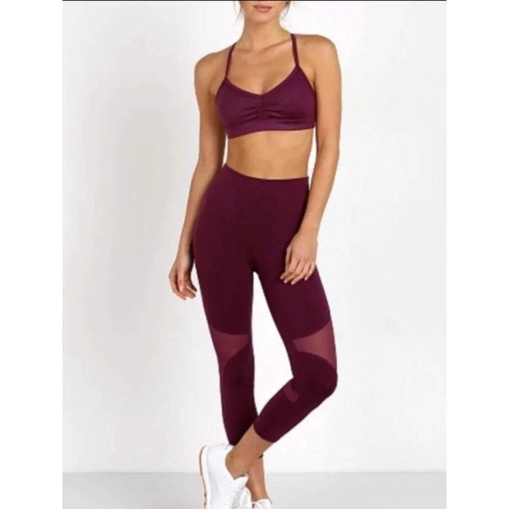 Alo Yoga High Waist Coast Capri Leggings Juneberry Womens S Activewear Gym EUC